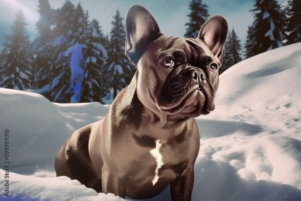 French Bulldog. Portrait of a French Bulldog dog. generative ai. Dog portrait, blacck french bulldog French Bulldog. Portrait of a French Bulldog dog. generative ai. Dog portrait, blacck french bulldog