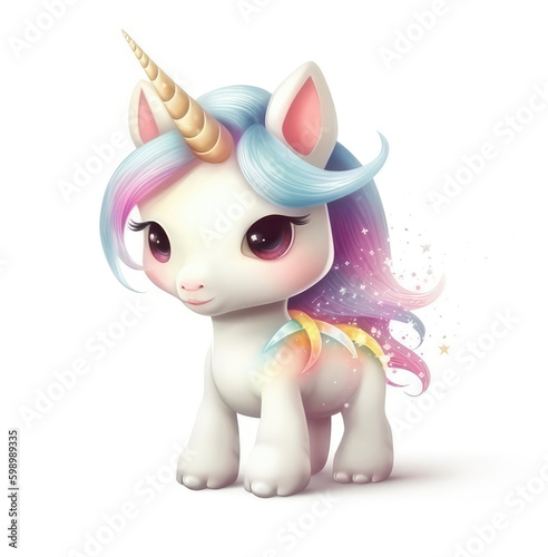 Drawing cartoon unicorn.