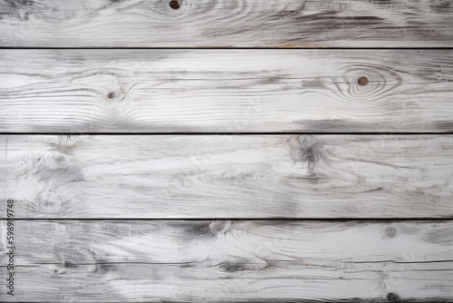 Wooden background with gray colored horizontal planks. Generative AI illustration