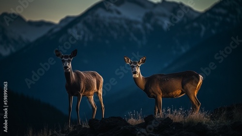 Das Bild zeigt Wildtiere wie Hirsche und Rehe in der freien Wildbahn umgeben von einer wunderschönen Natur. © Thomas