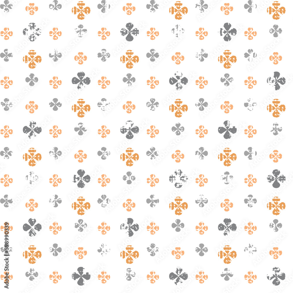 Seamless abstract geometric  gray, orange  flower texture background pattern.simple gray,orange flower with white background,decoration art,tile pattern,ornamental,textile seamless vector.