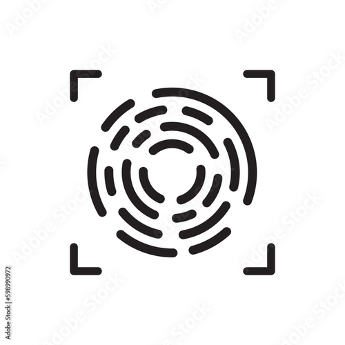 Scan vector icon. Fingerprint vector icon. Finger print flat sign design. Linear thumbprint sign. Illustration of authentication symbol. UX UI