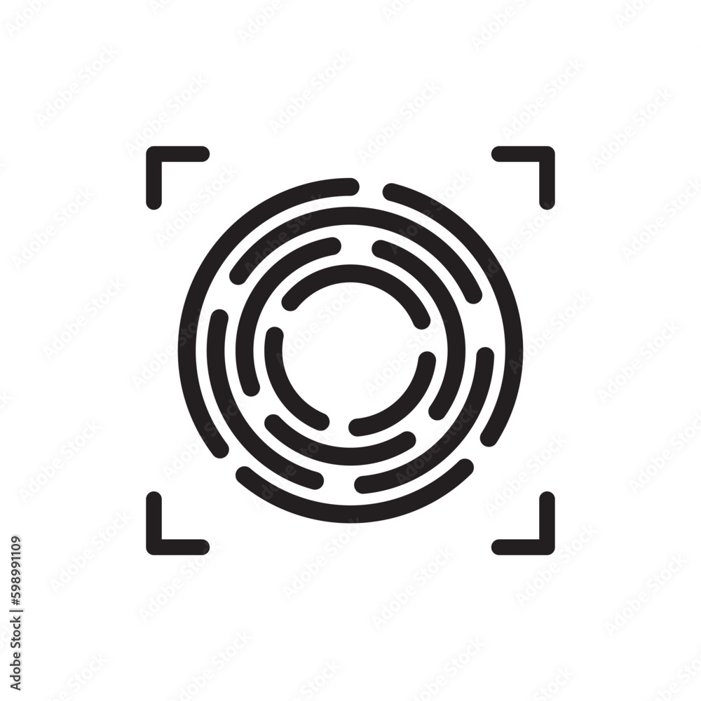 Scan vector icon. Fingerprint vector icon. Finger print flat sign design. Linear thumbprint sign. Illustration of authentication symbol. UX UI Scan vector icon. Fingerprint vector icon. Finger print flat sign design. Linear thumbprint sign. Illustration of authentication symbol. UX UI