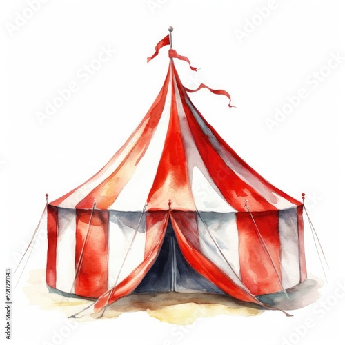 Watercolor circus tent.