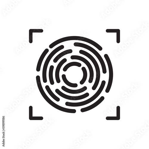 Scan vector icon. Fingerprint vector icon. Finger print flat sign design. Linear thumbprint sign. Illustration of authentication symbol. UX UI