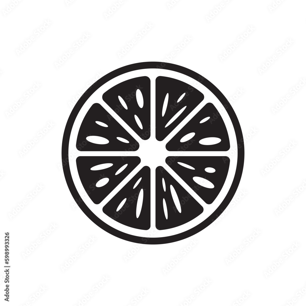 Citrus flat sign design. Sliced lemon vector icon. Lemon sign. Lemon symbol pictogram. UX UI icon