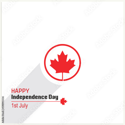 Happy Canada Day background with the red maple leaf. vector illustration.