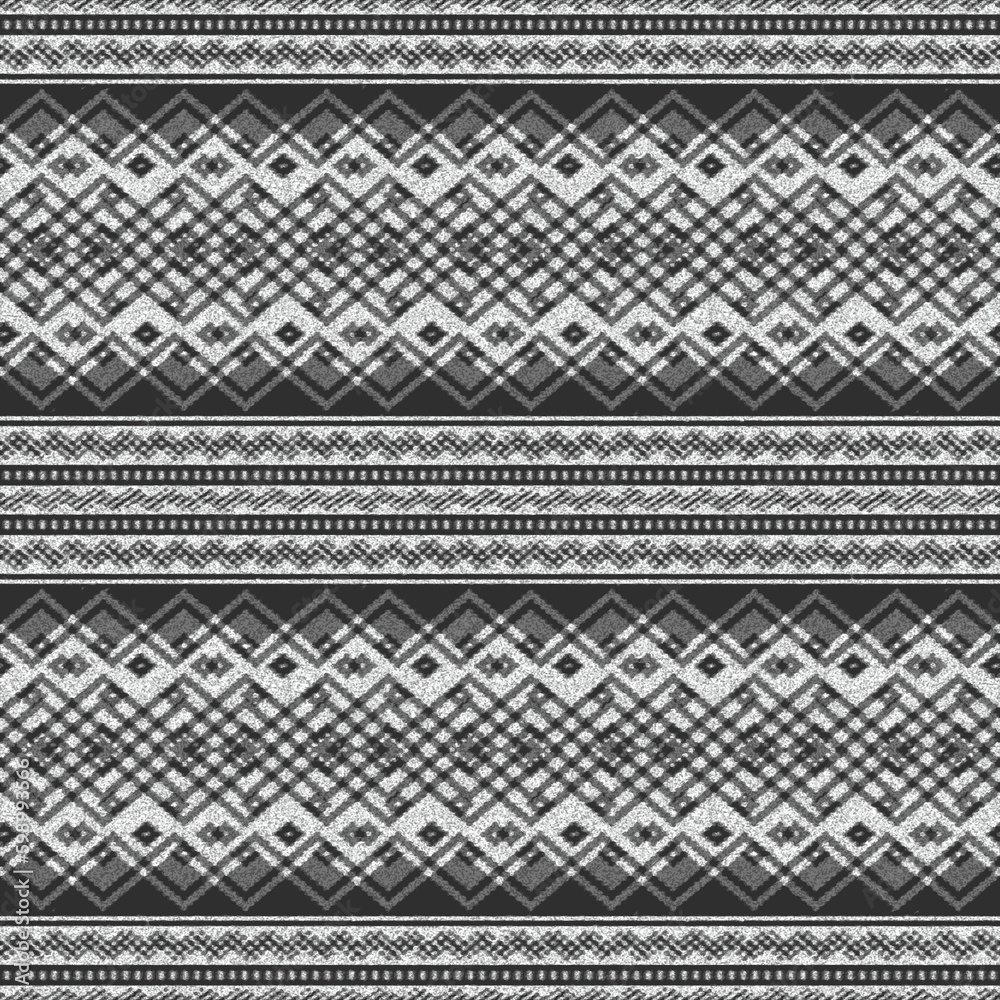 Seamless abstract geometric border pattern.gray theme border texture background pattern.gray Ethnic abstract,ornament print,African stripe with geometrically typical elements,mosaic,tile gray theme