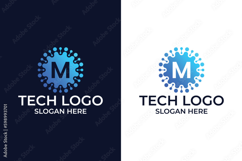Smart and creative, dots or points letter M logo design template. energy tech planet atom vector icon. Geometric dot circle science medicine sign Smart and creative, dots or points letter M logo design template. energy tech planet atom vector icon. Geometric dot circle science medicine sign