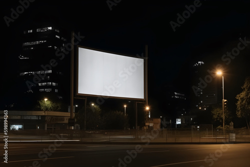 empty billboard in a busy city during nighttime.