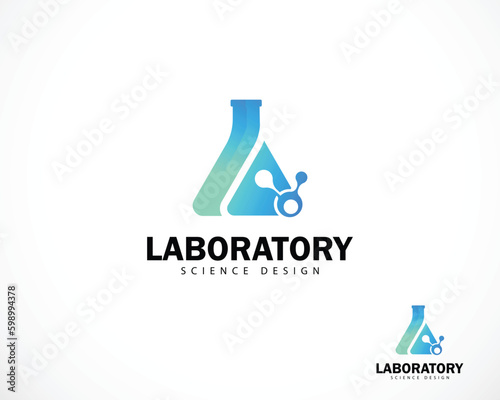 laboratory logo creative molecule science lab design modern