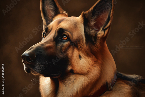 German shepherd. Portrait of a german shepherd dog. generative ai. Dog portrait