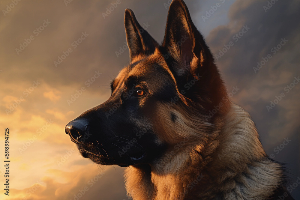 German shepherd. Portrait of a german shepherd dog. generative ai. Dog portrait German shepherd. Portrait of a german shepherd dog. generative ai. Dog portrait