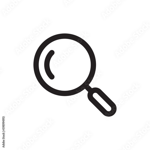 Magnifier vector icon. Zoom in zoom out flat sign design. Magnifying glass icon. Search icon. Find symbol. Loupe outline sign. Optical glass pictogram. UX UI icon