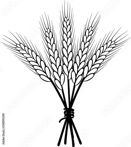 vector icon of wheat ears sheaf
