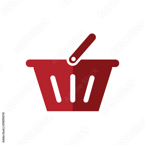 E-commerce, shopping basket icon in flat color design. Vector Illustration.