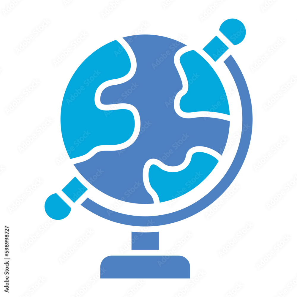 Globe Stand Glyph Two Color Icon Globe Stand Glyph Two Color Icon