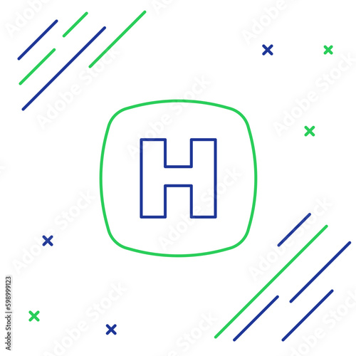 Line Hospital signboard icon isolated on white background. Colorful outline concept. Vector