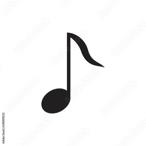 Music vector icon. Musical note flat sign design. Music symbol pictogram