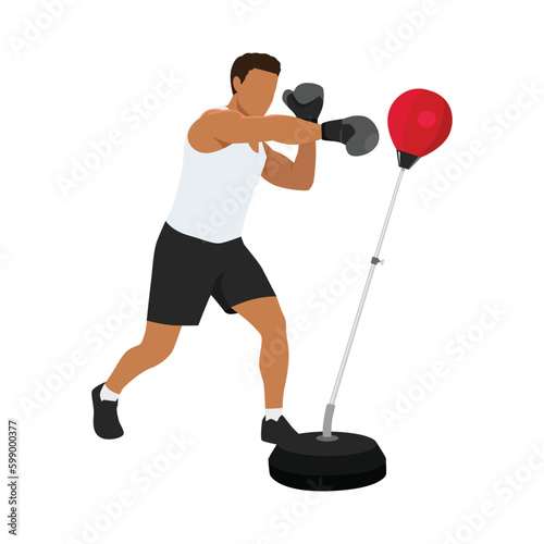 Man doing the straight left jab boxing exercise