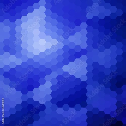 Geometric background. Colorful template for background. Blue hexagons. © Serhii