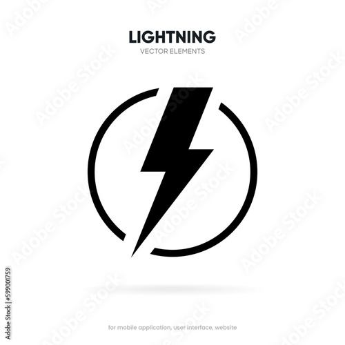 Free Download Thunder bolt vector. Flash logo. Lightning icon push button. Electrical sign. Thunderbolt symbol. Charge charging energy sign on white background isolated for ui ux mobile app websites. - GFXLoad
