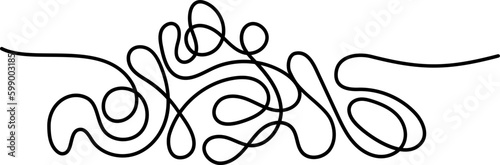 Tangled lines. Vector messy scribble. Hand drawn doodle knots curved in square and round form. Abstract 