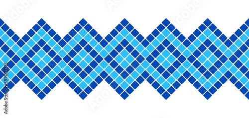 Ancient geometric mosaic seamless border. Decorative antique stone ornament. Generative AI