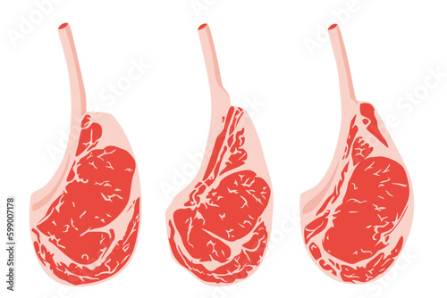 steak tomahawk menu vector illustration.