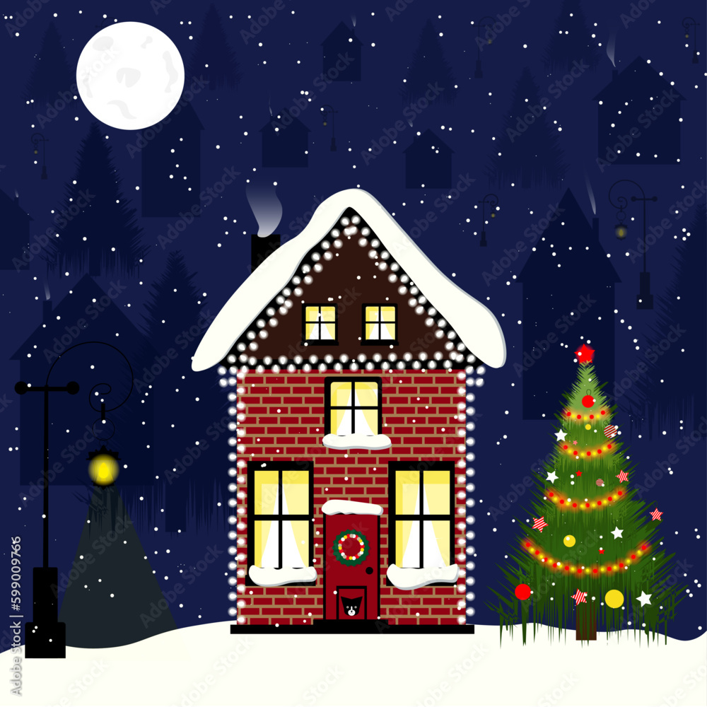 Fototapeta premium winter house