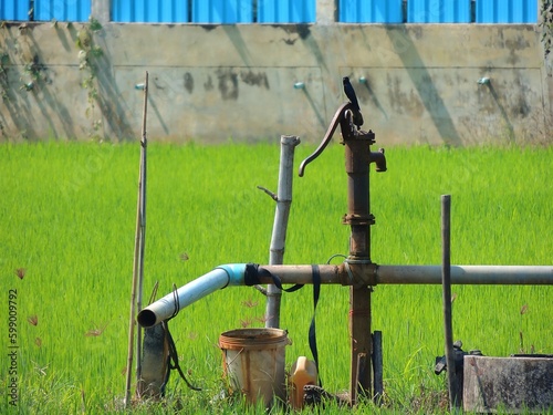 water pumping equipment in rice fields