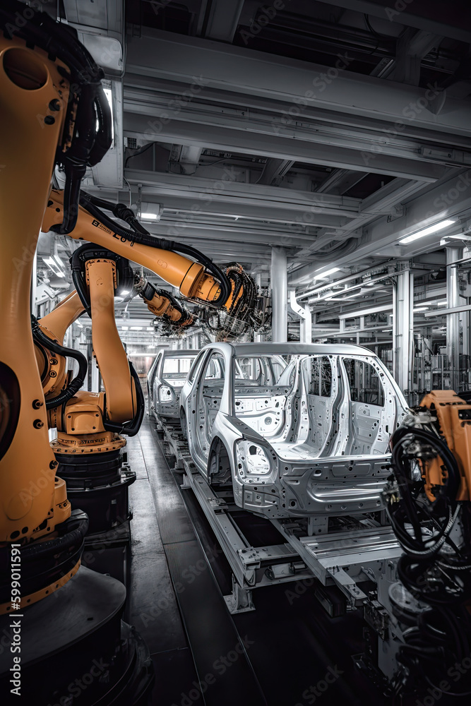 Fototapeta premium Automobile assembly line production