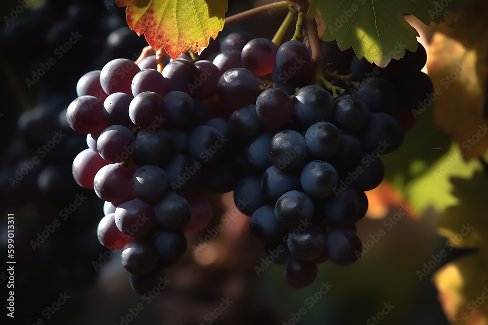 Grapes with water droplets