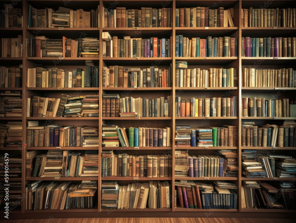 A library bookshelf filled with books and reference materials A library bookshelf filled with books and reference materials