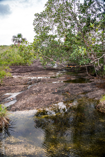 Rocky area of natural caves in the Colombian Amazon