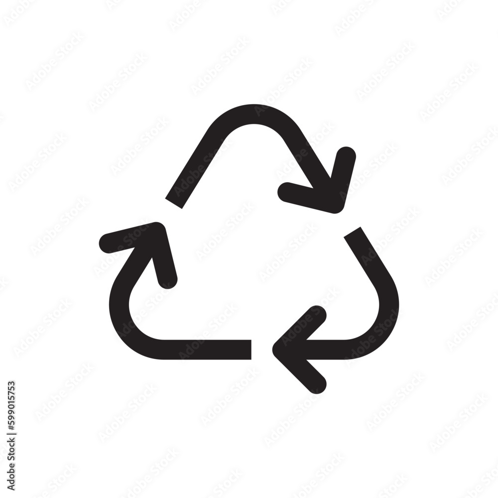 Recycle icon. Recycling icon. Environmental treatment flat sign design. Ecological recycling arrows symbol. Disposal pictogram. Outline symbol design. Linear UX UI icon Recycle icon. Recycling icon. Environmental treatment flat sign design. Ecological recycling arrows symbol. Disposal pictogram. Outline symbol design. Linear UX UI icon