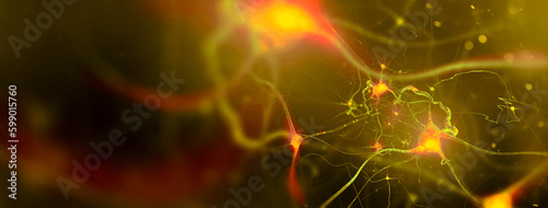 Nerve cells background with copy space