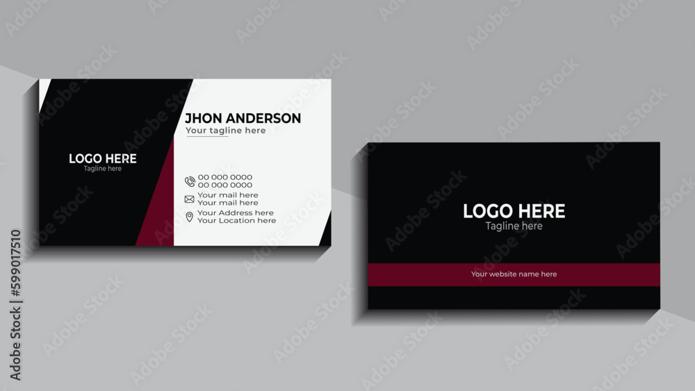 Modern business card - creative and clean business card template. Double-sided creative business card template.