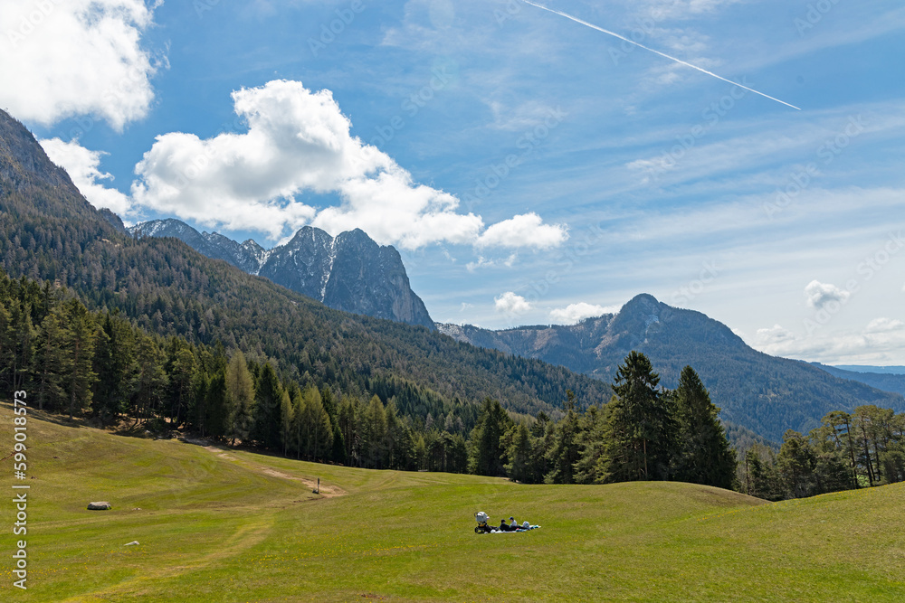 landscape under the Schlern in South Tyrol