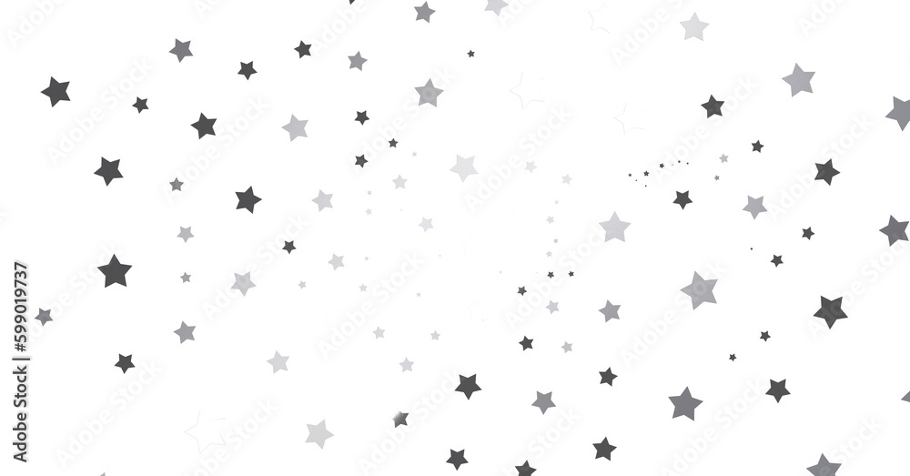 Silver star of confetti. Falling stars on a white background ...