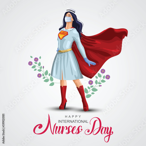 12 May. happy International Nurse Day background. full size of nurse`s uniform. Vector illustration design