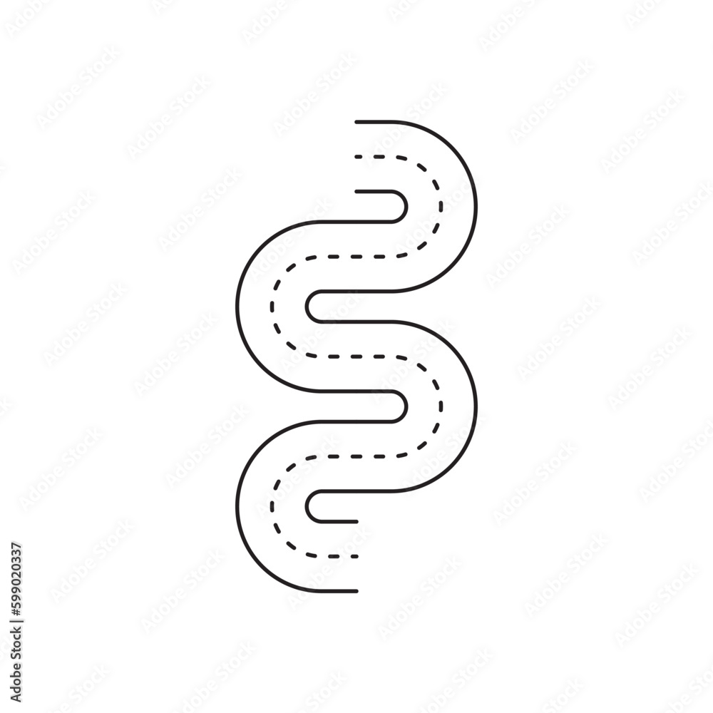 Fototapeta premium Road vector icon. Highway flat sign design. Asphalt road symbol pictogram. UX UI icon