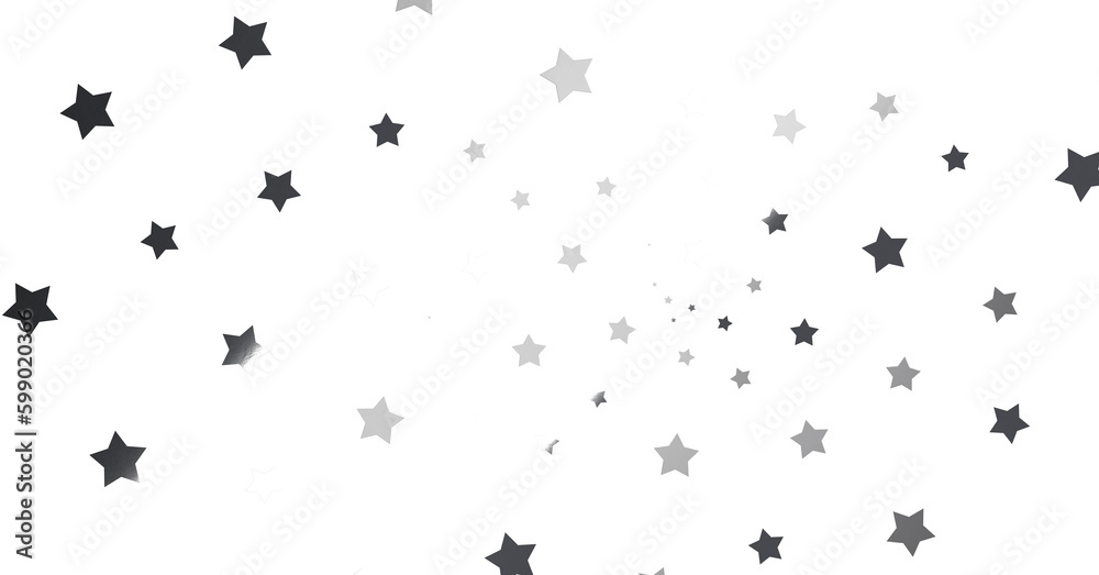 Silver star of confetti. - png transparent