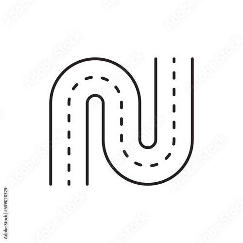 Road vector icon. Highway flat sign design. Asphalt road symbol pictogram. UX UI icon