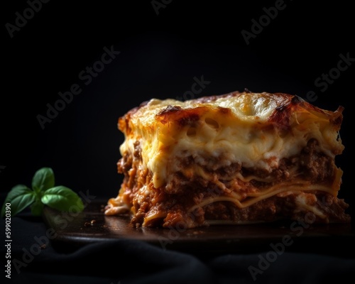 perfectly baked lasagna with crispy edges and golden cheese