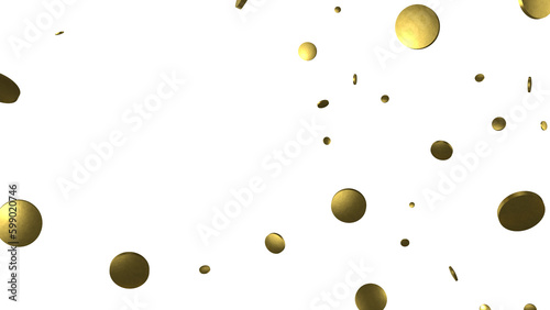 Glittering golden confetti png. Glittering golden confetti falls from above on transparent background. Celebrate festivals.