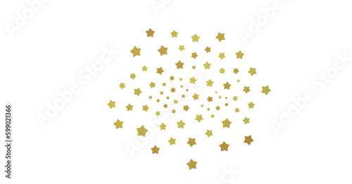 XMAS Banner with golden decoration. Festive border with falling glitter dust and stars.