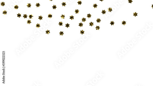 Holiday golden decoration, glitter frame isolated - (PNG transparent)