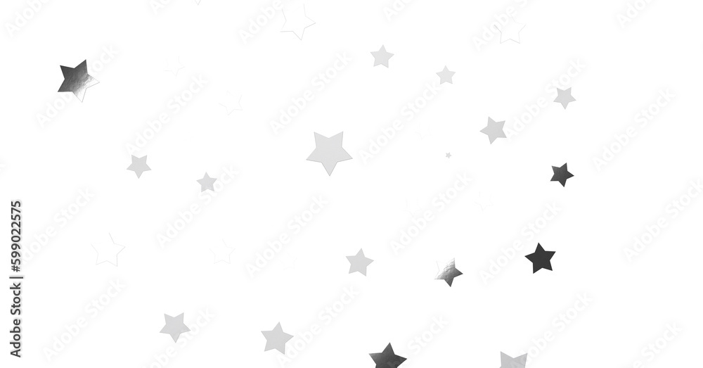 Fototapeta premium XMAS stars background, sparkle lights confetti falling. magic shining Flying christmas stars on night - png transparent