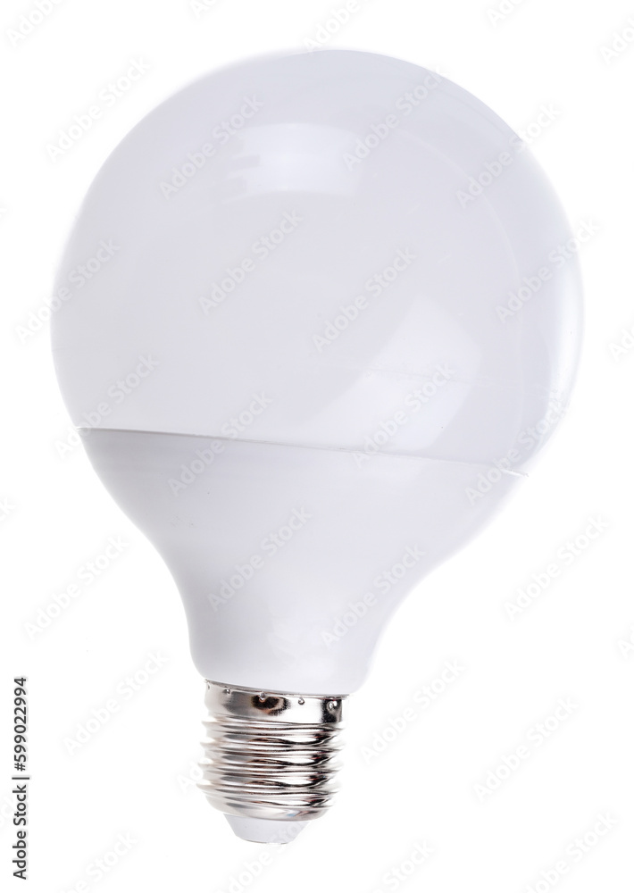huge white light bulb isolated on white background